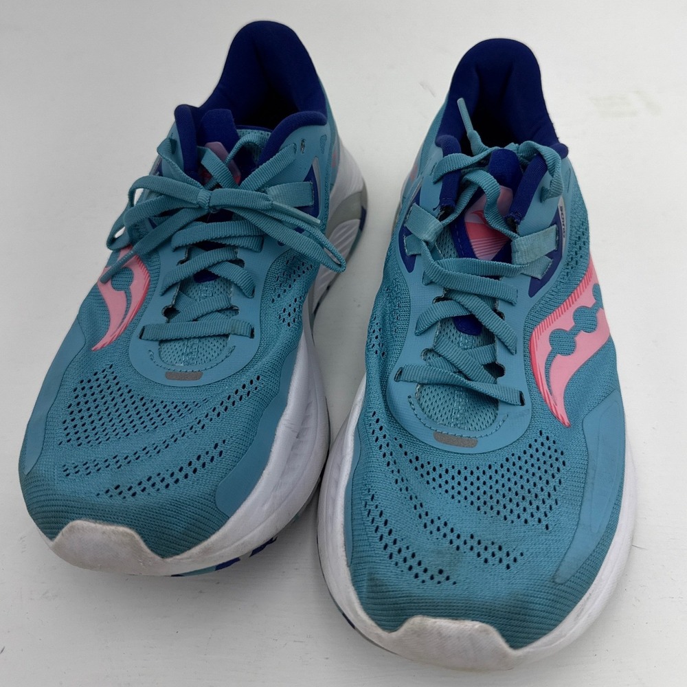 Saucony Guide 15 Womens Running Shoes Size 8 Blue Pink PWRRUN Sneakers S10684-91